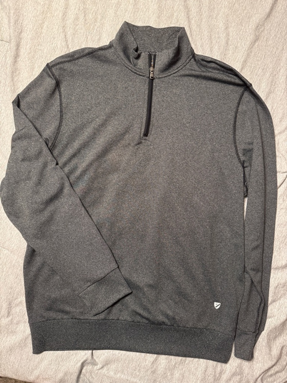 Daniel Cremieux Men's Dark Gray Quarter-Zip Sweater